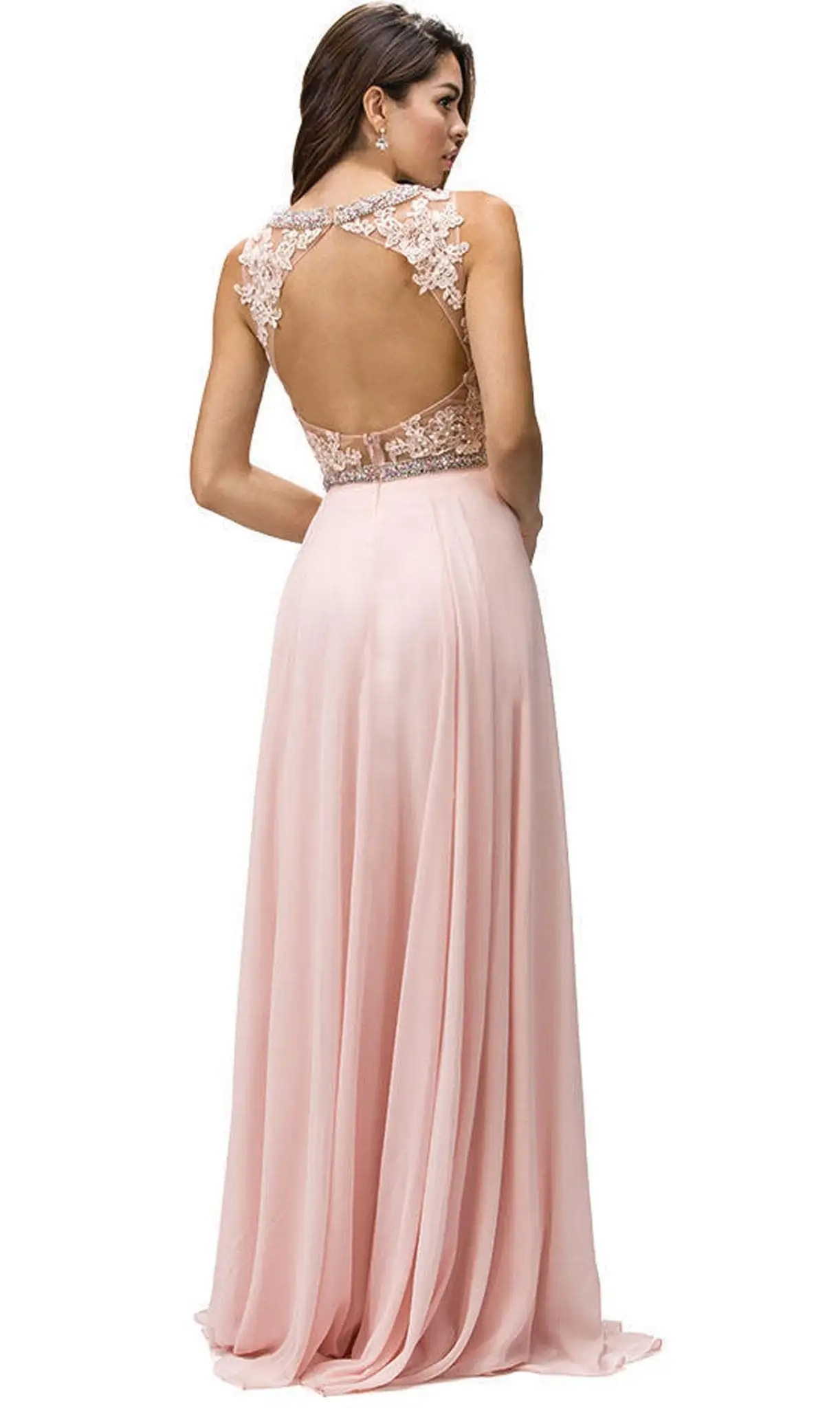 Dancing Queen - 9281 Sleeveless Open Back Chiffon Long Prom Dress 2 Dancing Queen - 9281 Sleeveless Open Back Chiffon Long Prom Dress - Image 2