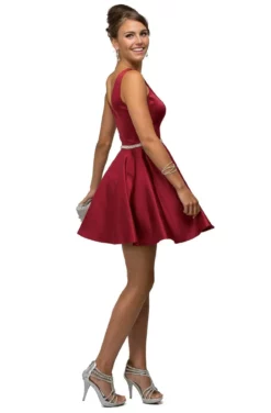 Dancing Queen - 9504 Jeweled Waistband Sweetheart Neck Satin A-line Cocktail Dress - 1 Pc Navy In Size L Available -Hot Sale WEDDING Store dancing queen 9504 jeweled waistband sweetheart neck satin a line cocktail dress 1 pc navy in size l available ccsale xs burgundy 14191070675027
