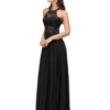 Dancing Queen 9548 Illusion Halter Chiffon A-line Dress