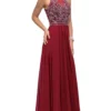 Dancing Queen - 9689 Jeweled High Illusion Long Chiffon A-Line Prom Dress
