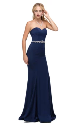 Dancing Queen - 9720 Strapless Sweetheart Beaded Jersey Prom Dress