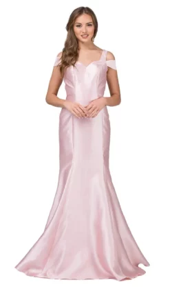 Dancing Queen - 9928 Cutaway Shoulder Trumpet Evening Gown -Hot Sale WEDDING Store dancing queen 9928 cutaway shoulder trumpet evening gown bridesmaid dresses xs blush 28931426811987