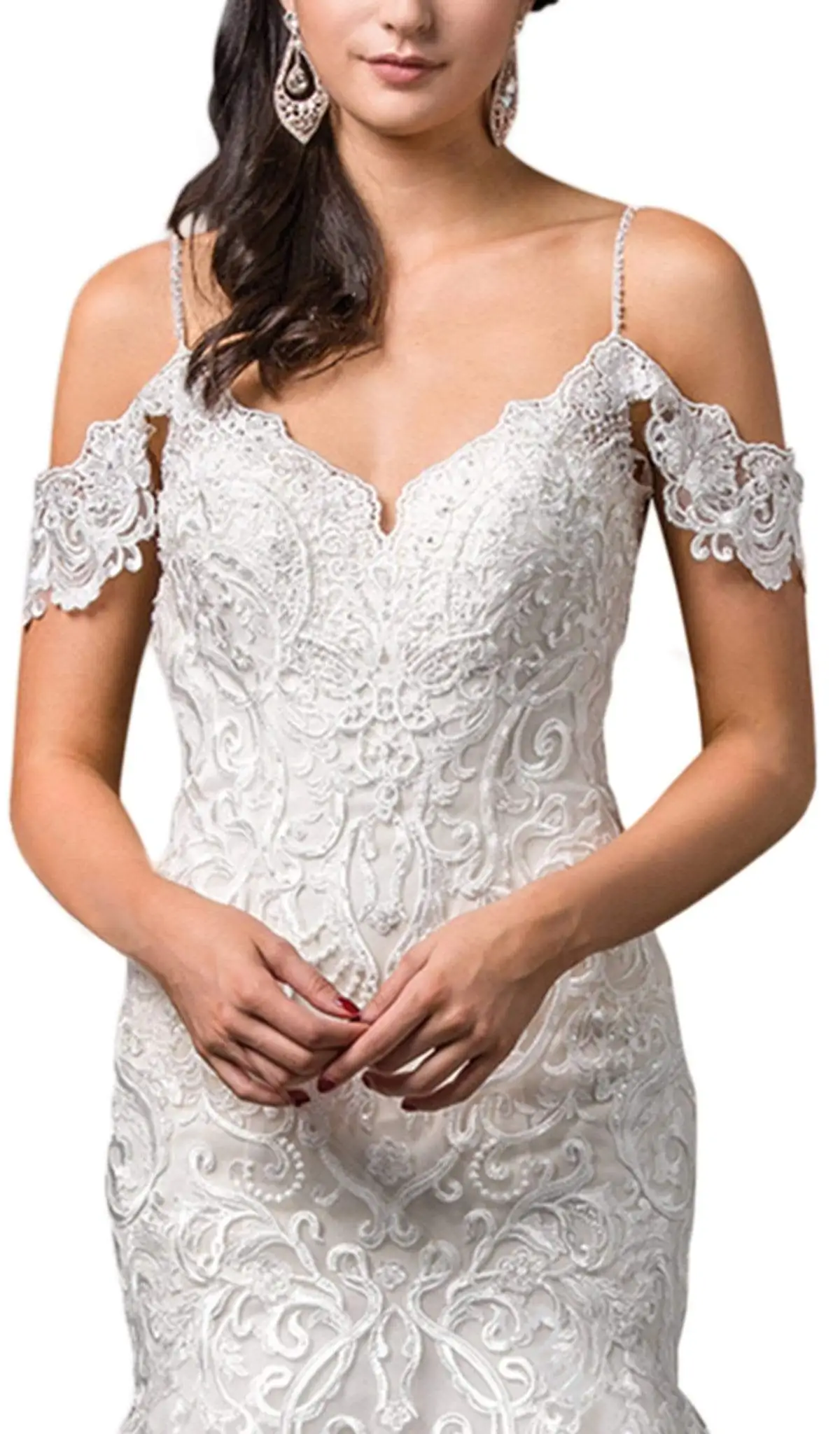 Dancing Queen Bridal - 100 Lace Embroidered Trumpet Wedding Dress 3 Dancing Queen Bridal - 100 Lace Embroidered Trumpet Wedding Dress - Image 3