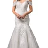 Dancing Queen Bridal - 100 Lace Embroidered Trumpet Wedding Dress