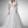 Dancing Queen Bridal - 102 Embroidered V-Neck Wedding Gown