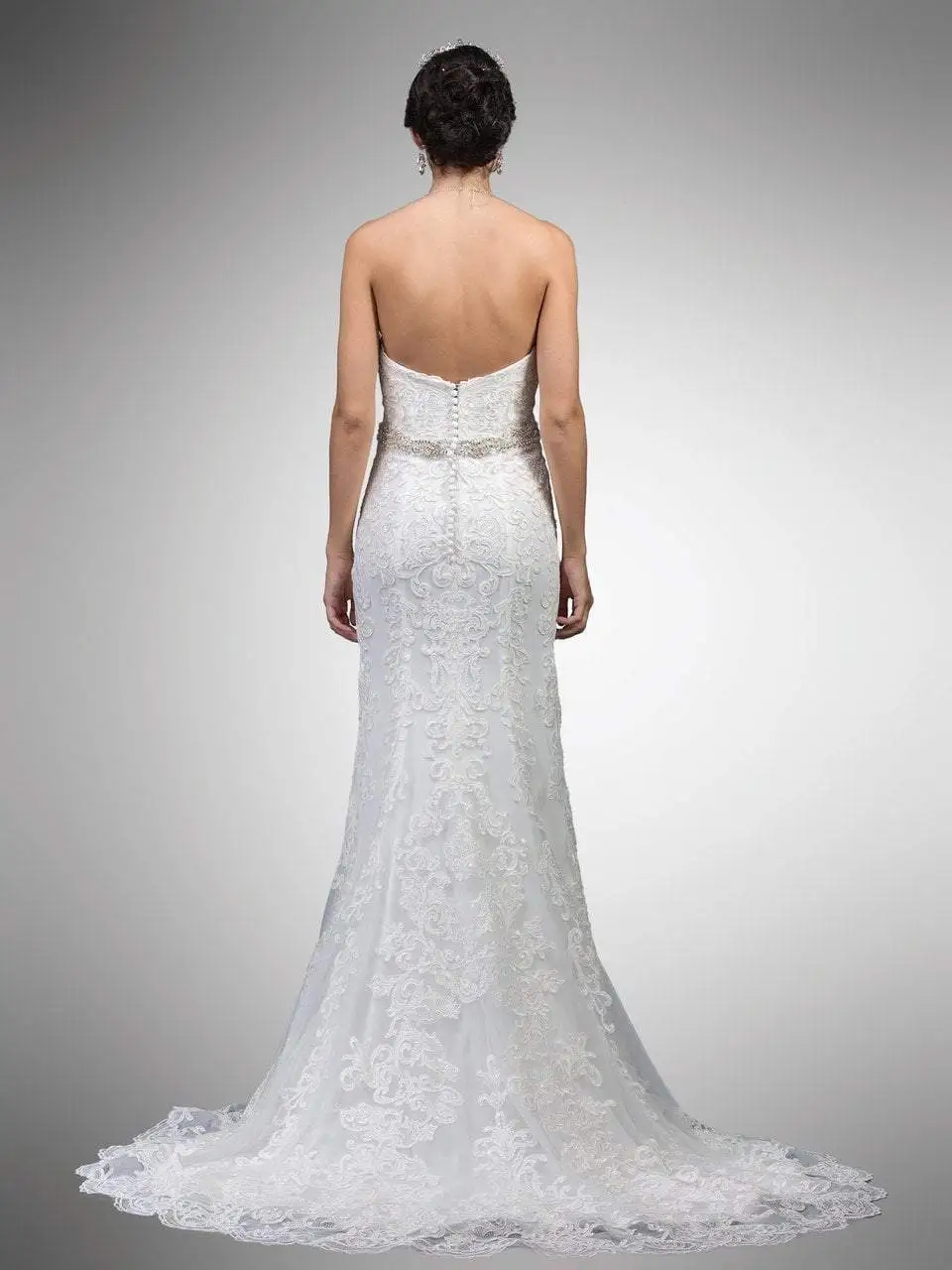 Dancing Queen Bridal - 17 Accented Lace Sweetheart Sheath Gown 2 Dancing Queen Bridal - 17 Accented Lace Sweetheart Sheath Gown - Image 2