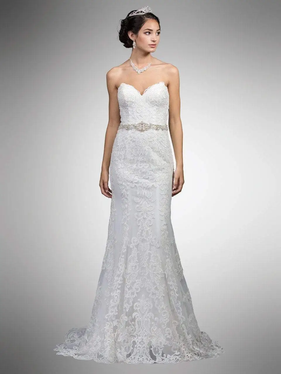 Dancing Queen Bridal - 17 Accented Lace Sweetheart Sheath Gown 1 Dancing Queen Bridal - 17 Accented Lace Sweetheart Sheath Gown