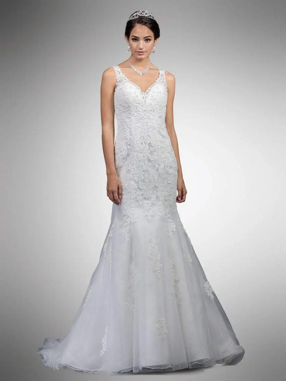 Dancing Queen Bridal - 34 Foliage Lace Ornate Trumpet Gown 1 Dancing Queen Bridal - 34 Foliage Lace Ornate Trumpet Gown