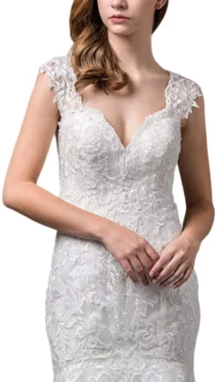 Dancing Queen Bridal - 59 Embroidered Plunging V-neck Mermaid Gown -Hot Sale WEDDING Store dancing queen bridal 59 embroidered plunging v neck mermaid gown wedding dresses 28813770293331