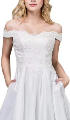 Dancing Queen Bridal - 61 Applique Off-Shoulder A-line Gown -Hot Sale WEDDING Store dancing queen bridal 61 applique off shoulder a line gown wedding dresses 11044920754259