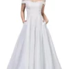 Dancing Queen Bridal - 61 Applique Off-Shoulder A-line Gown