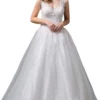 Dancing Queen Bridal - 71 Embroidered Scalloped V-neck Ballgown