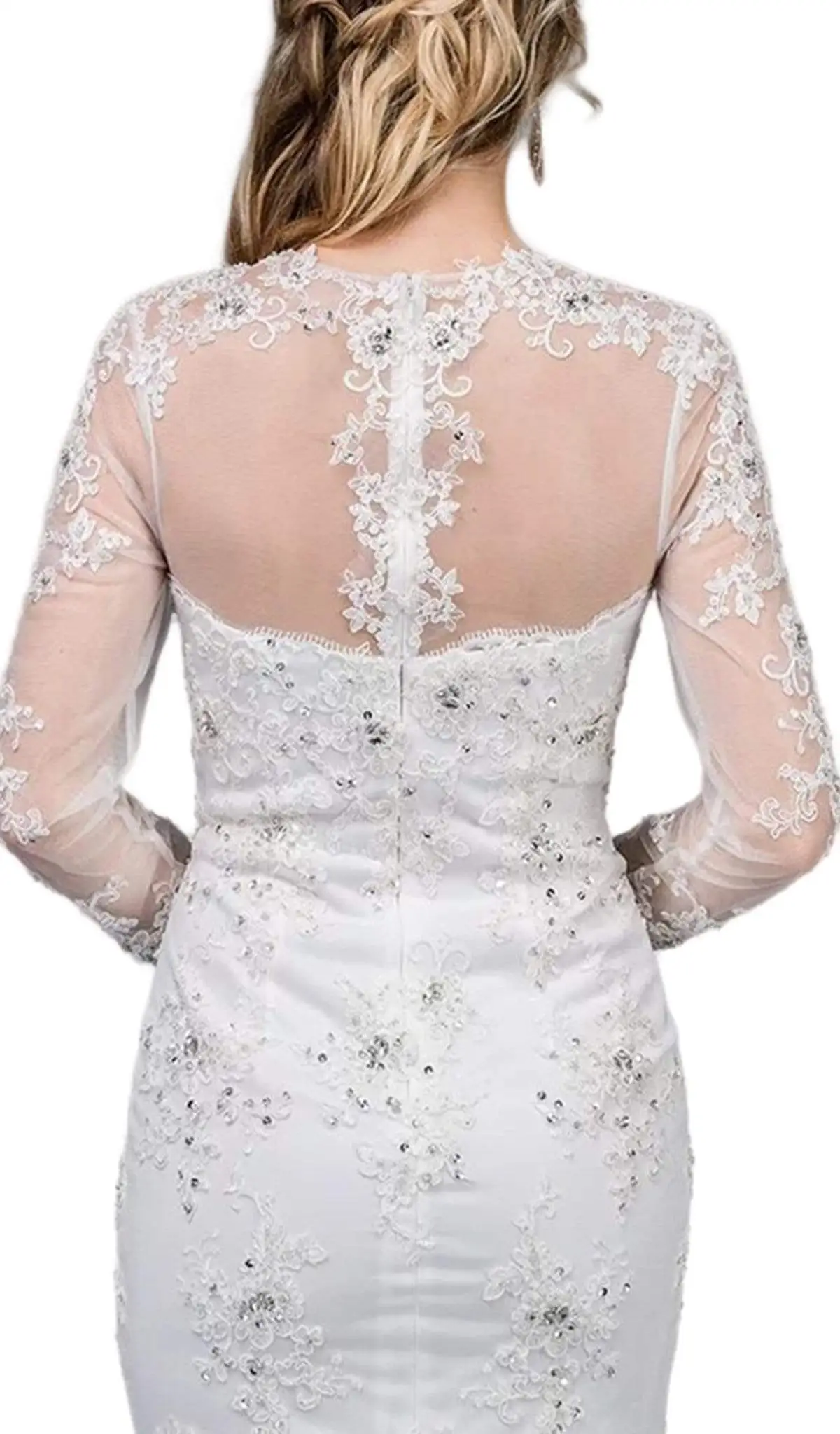 Dancing Queen Bridal - 75 Lace Applique Long Sleeve Trumpet Dress 4 Dancing Queen Bridal - 75 Lace Applique Long Sleeve Trumpet Dress - Image 4