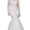 Dancing Queen Bridal - 75 Lace Applique Long Sleeve Trumpet Dress
