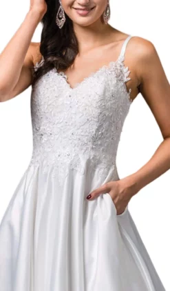 Dancing Queen Bridal - 81 Sleeveless Embellished V-neck A-line Gown -Hot Sale WEDDING Store dancing queen bridal 81 sleeveless embellished v neck a line gown wedding dresses 28761638109267