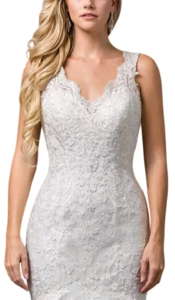 Dancing Queen Bridal - 86 Embroidered Plunging V-neck Trumpet Gown -Hot Sale WEDDING Store dancing queen bridal 86 embroidered plunging v neck trumpet gown wedding dresses 28813461586003