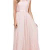 Dancing Queen - Sheer Floral A Line Long Gown 2121 - 1 Pc Champagne In Size S Available
