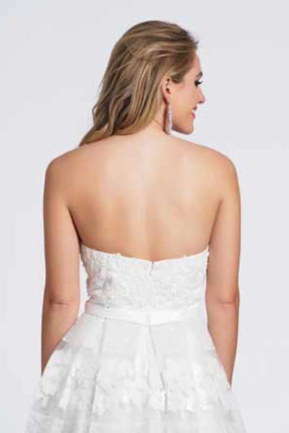 Dave & Johnny - 3340 Appliqued Stripe Overlaid A-Line Cocktail Dress 2 Dave & Johnny - 3340 Appliqued Stripe Overlaid A-Line Cocktail Dress - Image 2