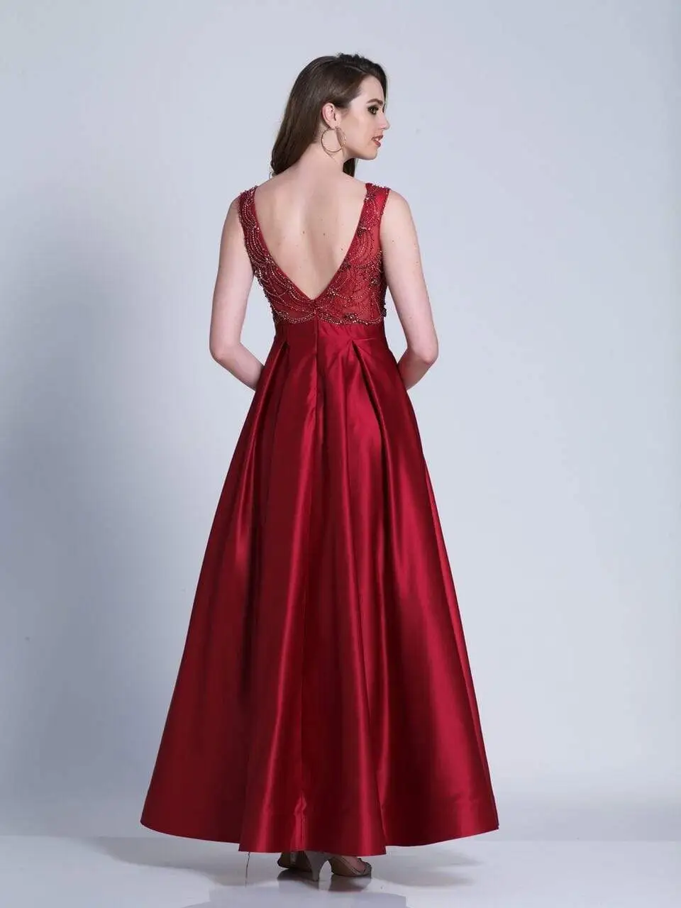 Dave & Johnny - 3510 Beaded V-Neck Evening Gown 2 Dave & Johnny - 3510 Beaded V-Neck Evening Gown - Image 2