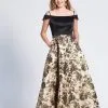 Dave & Johnny - 3926 Off-Shoulder A-Line Evening Gown
