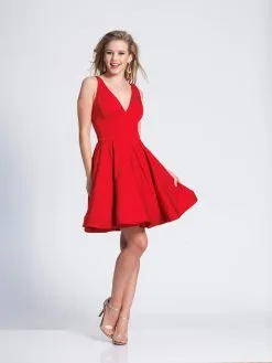 Dave & Johnny - 3980 V Neckline Sexy Cutout Back Cocktail Dress