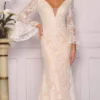Dave & Johnny Bridal A10486 - Laced Long Sleeved Bridal Gown