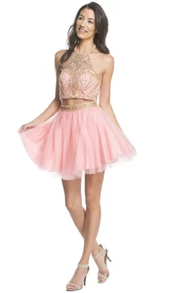Aspeed Design - Dazzling Two Piece A-line Homecoming Dress