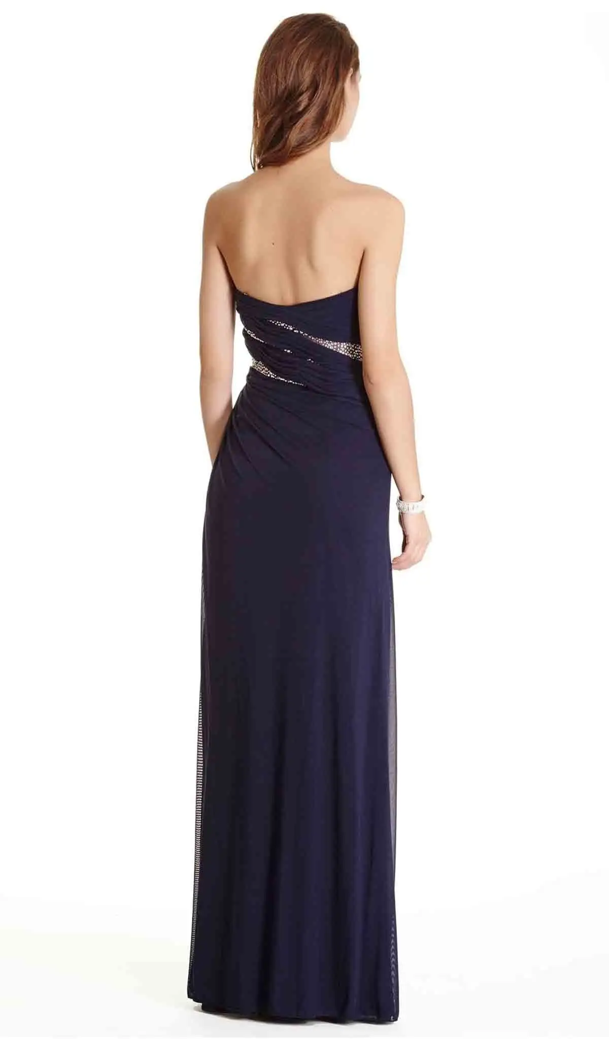 Aspeed Design - Diagonally Embellished Pleated Evening Dress 2 Aspeed Design - Diagonally Embellished Pleated Evening Dress - Image 2