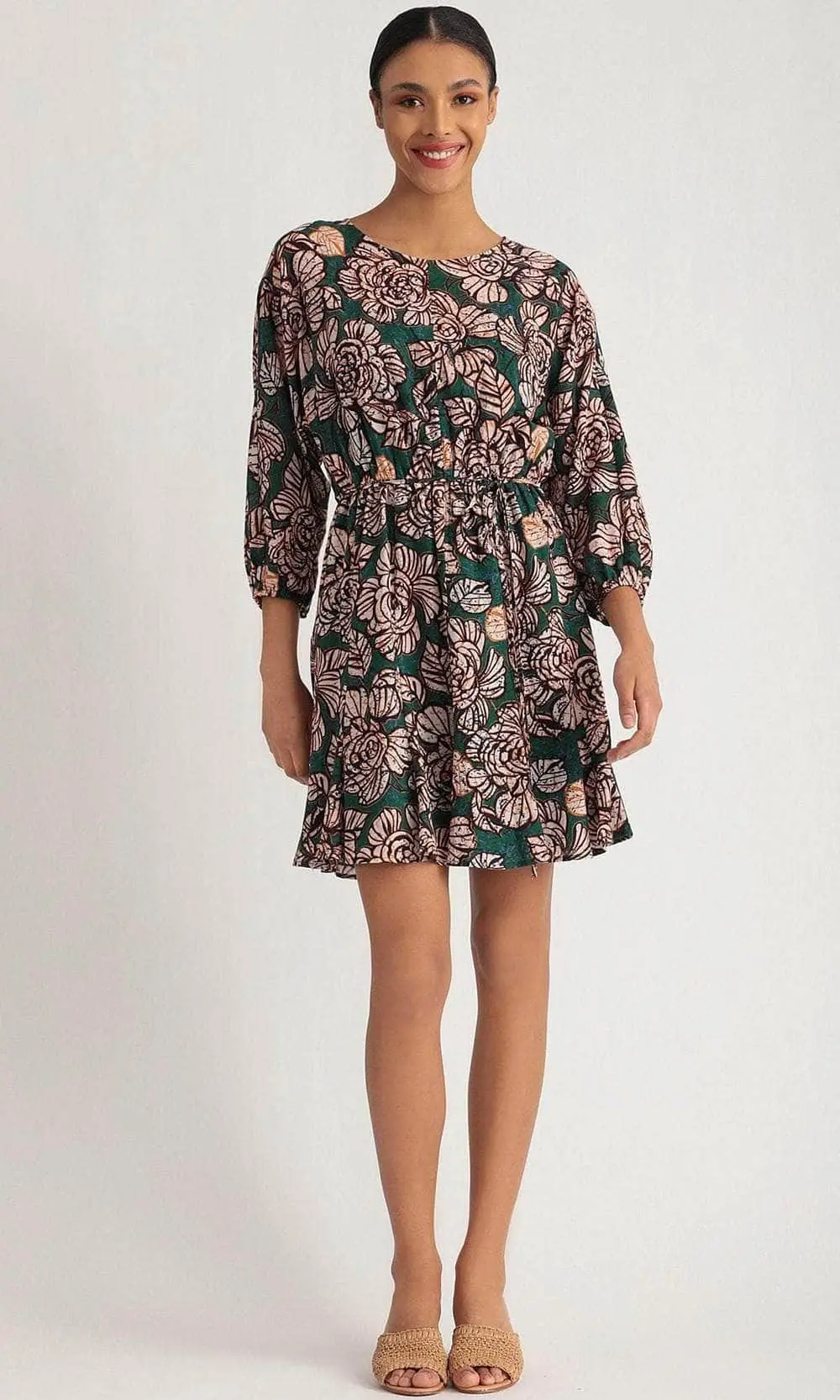 Immediate Apparel D7698M - Bishop Sleeve Floral Formal Dress 1 Immediate Apparel D7698M - Bishop Sleeve Floral Formal Dress