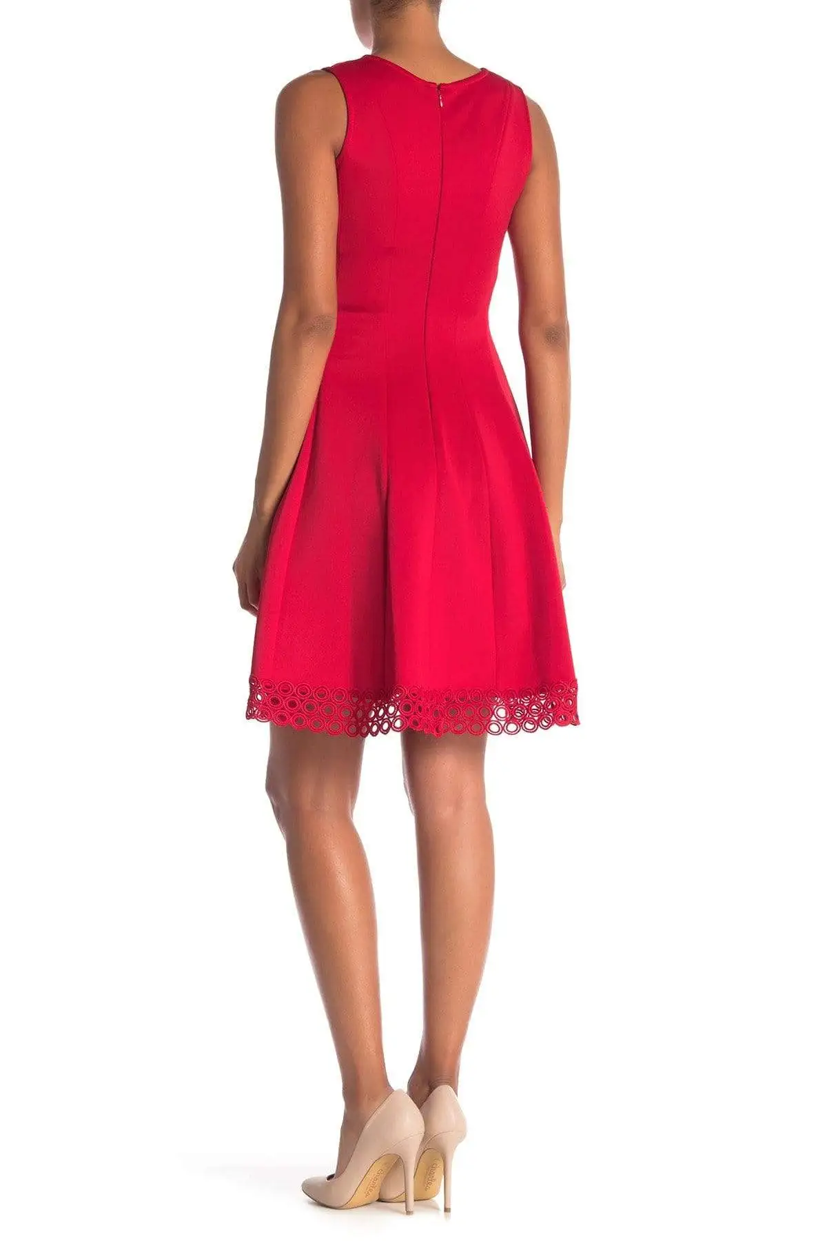 Donna Ricco - DR50487 V Neck Sleeveless Cocktail Dress With Lace Hem 2 Donna Ricco - DR50487 V Neck Sleeveless Cocktail Dress With Lace Hem - Image 2