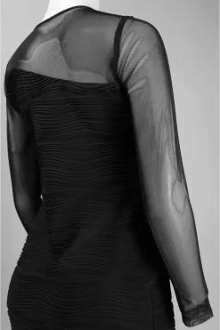 Donna Ricco - Illusion Sleeve Textured Dress 8438320M - 1 Pc Black In Size 4 Available -Hot Sale WEDDING Store donna ricco illusion sleeve textured dress 8438320m 1 pc black in size 4 available ccsale 5583684468793