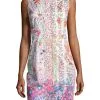 Elie Tahari - E6033607 Multi-Print Jewel Neck Sheath Dress