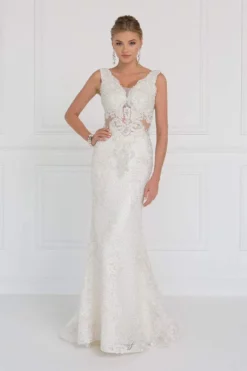 Elizabeth K Bridal - GL1533 Bead Embellished Fitted Evening Gown