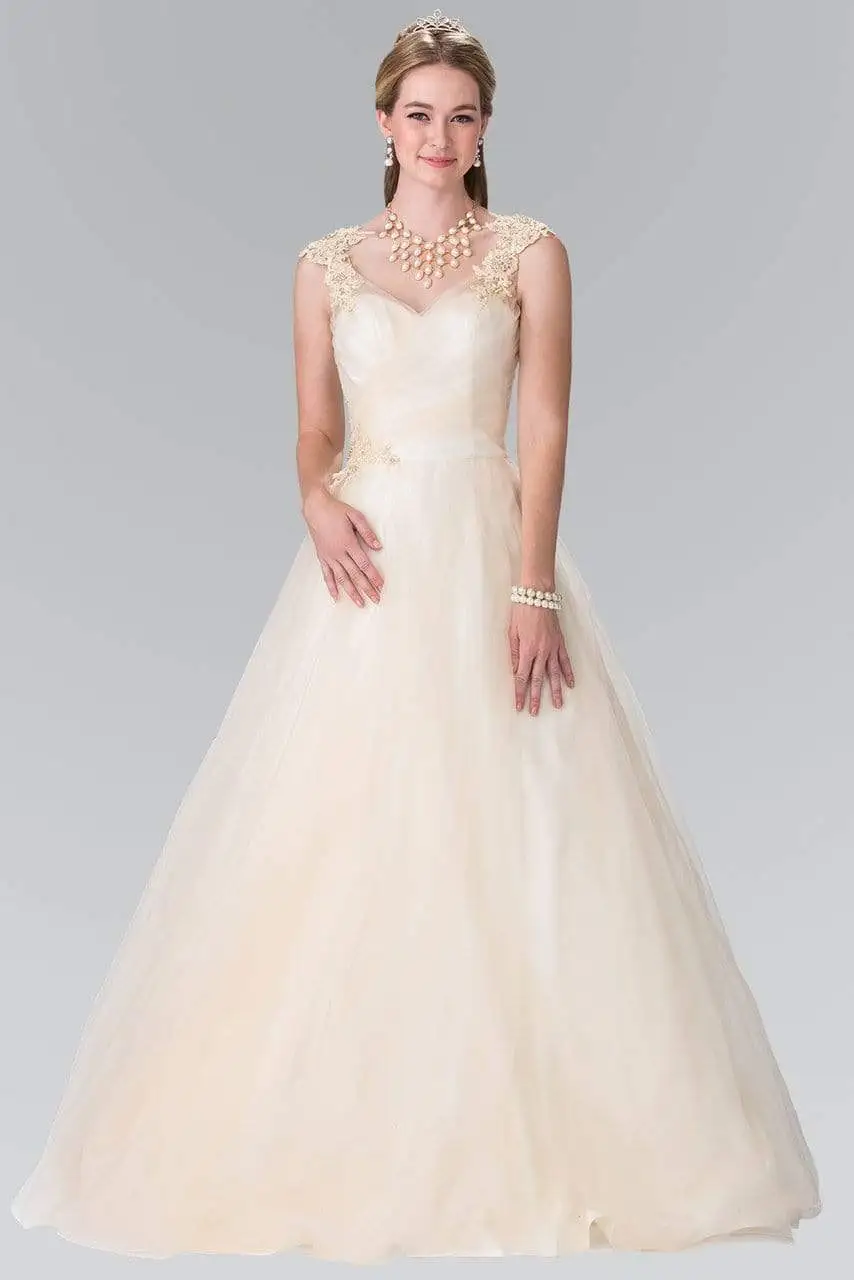 Elizabeth K Bridal - GL2202 Embroidered Ruched Bridal Dress 1 Elizabeth K Bridal - GL2202 Embroidered Ruched Bridal Dress