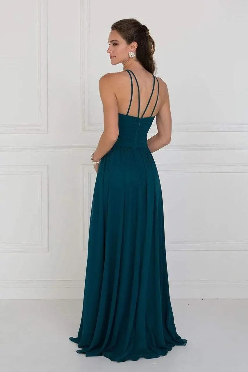 Elizabeth K Crisscross-Banded Waist Long Halter Gown - 2 Pcs Teal In Size S And M Available 2 Elizabeth K Crisscross-Banded Waist Long Halter Gown - 2 Pcs Teal In Size S And M Available - Image 2