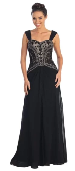 Elizabeth K - GL1005 Intricate Beaded Sweetheart A-Line Gown 10 Elizabeth K - GL1005 Intricate Beaded Sweetheart A-Line Gown -Hot Sale WEDDING Store elizabeth k gl1005 intricate beaded sweetheart a line gown special occasion dress xs black 5412355932217