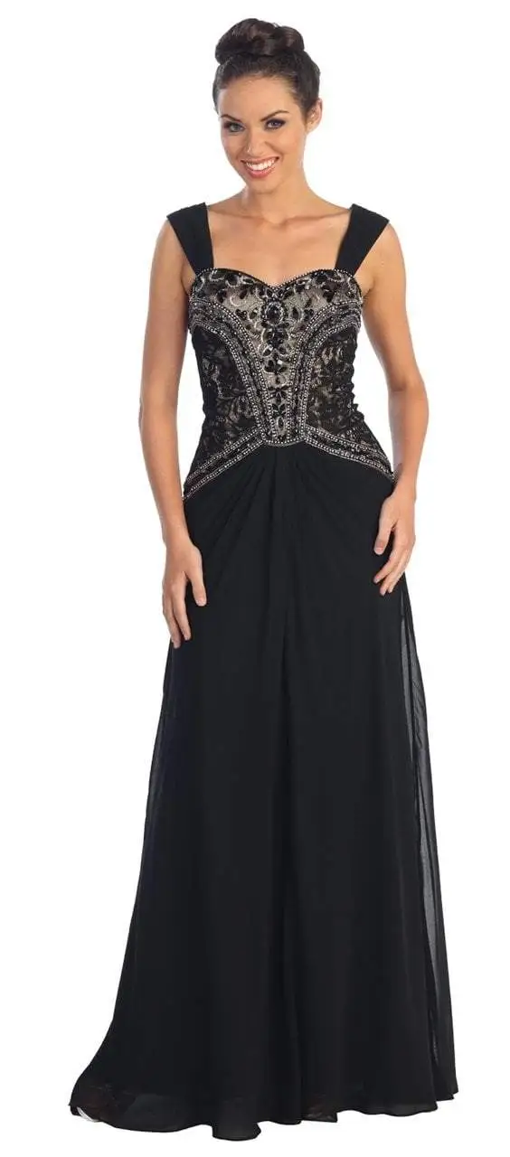Elizabeth K - GL1005 Intricate Beaded Sweetheart A-Line Gown 3 Elizabeth K - GL1005 Intricate Beaded Sweetheart A-Line Gown - Image 3
