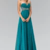 Elizabeth K - GL1075 Lavish Jeweled Strapless Chiffon Gown