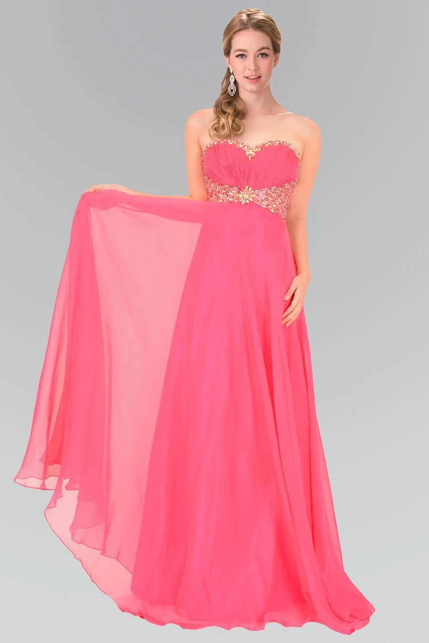 Elizabeth K - GL1075 Lavish Jeweled Strapless Chiffon Gown 4 Elizabeth K - GL1075 Lavish Jeweled Strapless Chiffon Gown - Image 4
