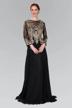 Elizabeth K - GL1368 Laced Bateau Neck Long Sleeve Dress 14 Elizabeth K - GL1368 Laced Bateau Neck Long Sleeve Dress -Hot Sale WEDDING Store elizabeth k gl1368 laced bateau neck long sleeve dress mother of the bride dresses xs black 32121866223699