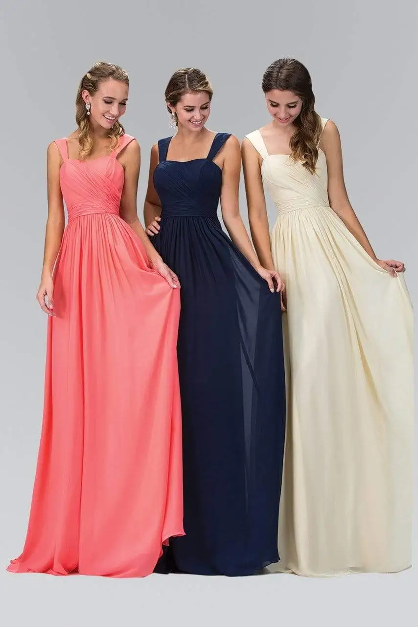 Elizabeth K - GL1386 Sleeveless Shoulder Straps Chiffon Long Dress 3 Elizabeth K - GL1386 Sleeveless Shoulder Straps Chiffon Long Dress - Image 3