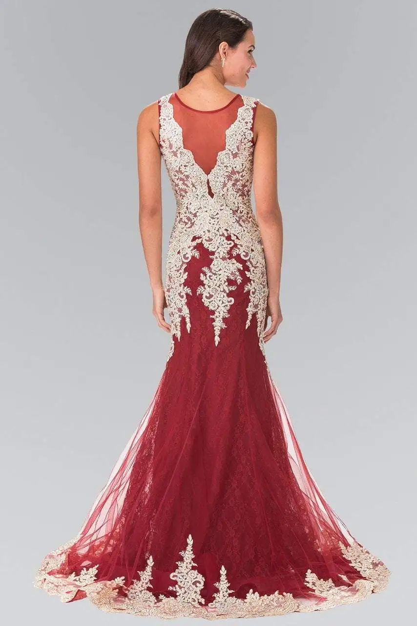 Elizabeth K - GL1462 Ornate Lace Illusion Trumpet Gown 2 Elizabeth K - GL1462 Ornate Lace Illusion Trumpet Gown - Image 2
