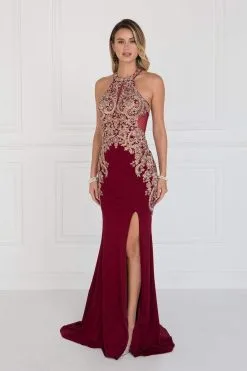 Elizabeth K - GL1519 Jeweled Gilt Lace High Halter Gown -Hot Sale WEDDING Store elizabeth k gl1519 jeweled gilt lace high halter gown special occasion dress 28959977963603