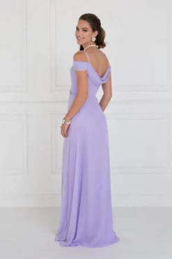 Elizabeth K - GL1522 Draped Cowl Back A-Line Chiffon Gown -Hot Sale WEDDING Store elizabeth k gl1522 draped cowl back a line chiffon gown bridesmaid dresses 5412337287225