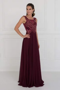 Elizabeth K - GL1566 Beaded Square Neck Chiffon A-line Dress -Hot Sale WEDDING Store elizabeth k gl1566 beaded square neck chiffon a line dress special occasion dress 28773834326099