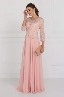 Elizabeth K - GL1580 Quarter Sleeve Jeweled Soutache Illusion Gown -Hot Sale WEDDING Store elizabeth k gl1580 quarter sleeve jeweled soutache illusion gown special occasion dress 29063154335827