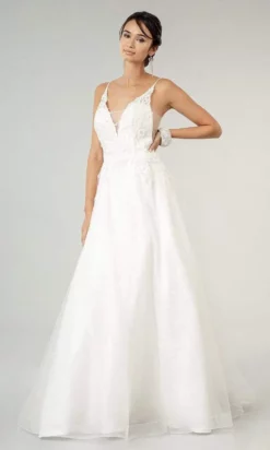 Elizabeth K Bridal Elizabeth K - GL1915 Spaghetti Straps Applique Bridal Gown