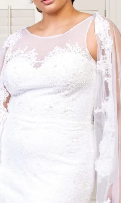 Elizabeth K Bridal Elizabeth K - GL1918 Lace Embroidered Sheath Bridal Gown With Cape -Hot Sale WEDDING Store elizabeth k gl1918 lace embroidered sheath bridal gown with cape wedding dresses 27989271314515