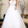 Elizabeth K Bridal Elizabeth K - GL1948 V Neck Lace A-line Wedding Gown