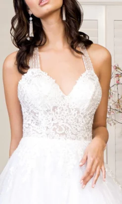Elizabeth K Bridal Elizabeth K - GL1948 V Neck Lace A-line Wedding Gown -Hot Sale WEDDING Store elizabeth k gl1948 v neck lace a line wedding gown wedding dresses xs white 27995252359251